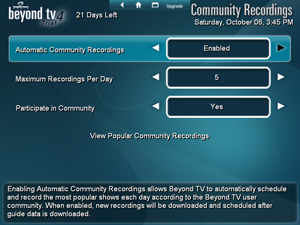 Community Recording Menu