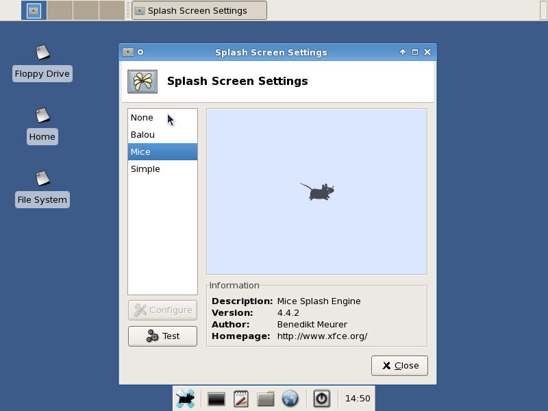 Xfce Splash Screen Manager