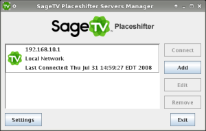 SageTV Linux Client Login