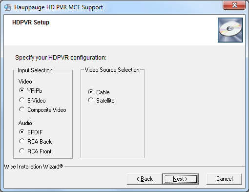 HD PVR MCE Support
