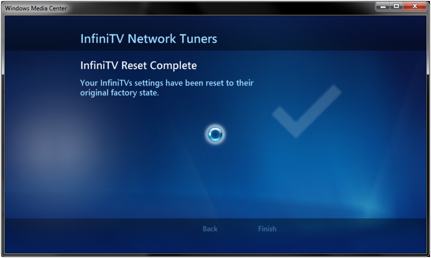 InfiniTV Reset