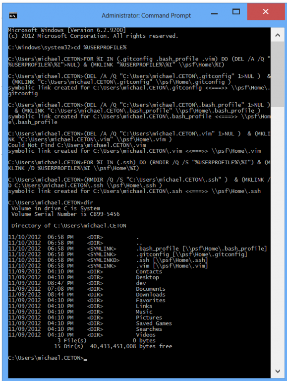 Command Prompt Symlink